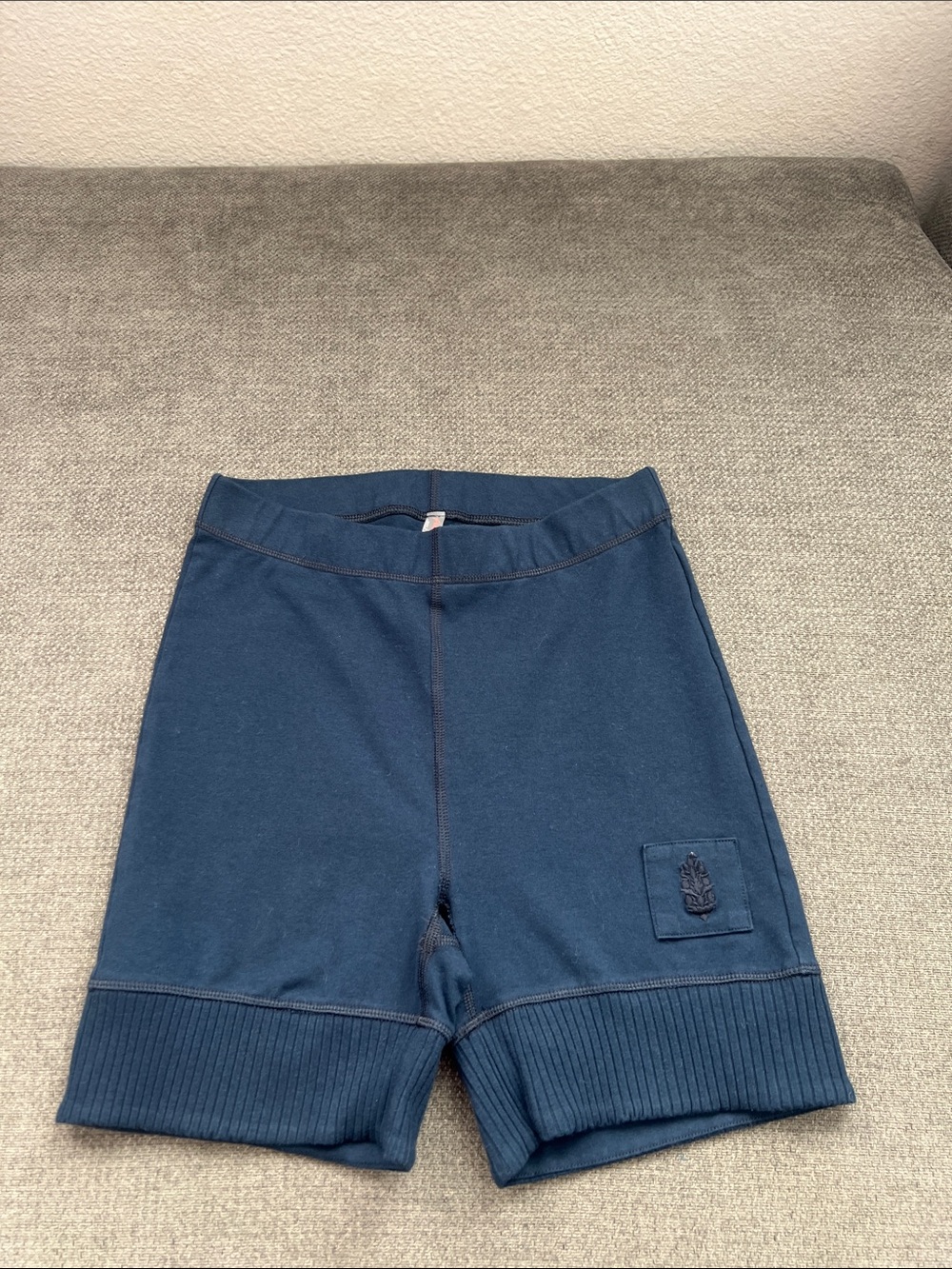 FP Movement by Free People Deep Navy Ribbed-Hem Bike Shorts